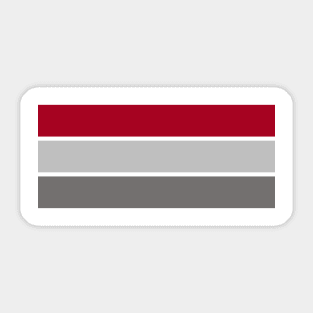 Three Classic Stripes - Red, Light Grey and Dark Grey Sticker